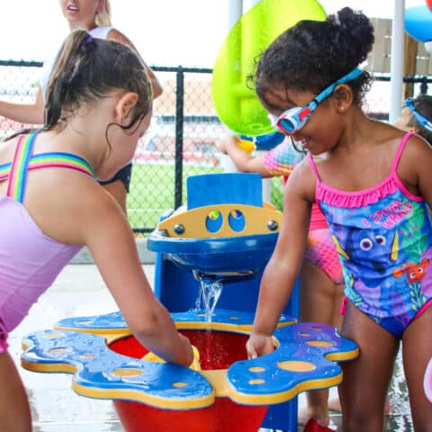 Pioneer campers at the water park.