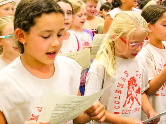 Campers singing.